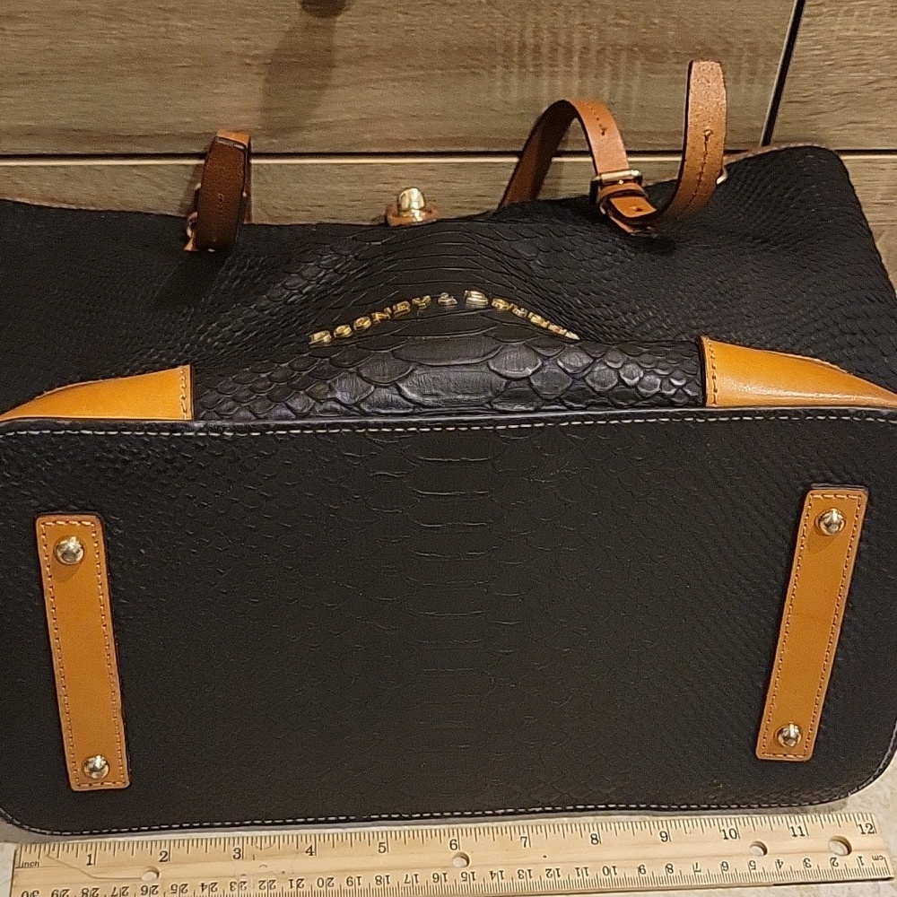 Dooney & Bourke Black and Brown Python Leather To… - image 5
